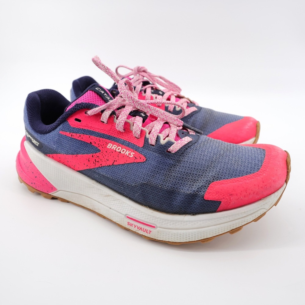 Brooks Catamount 2 Trail Running Shoes Blue Pink Womens Size 8